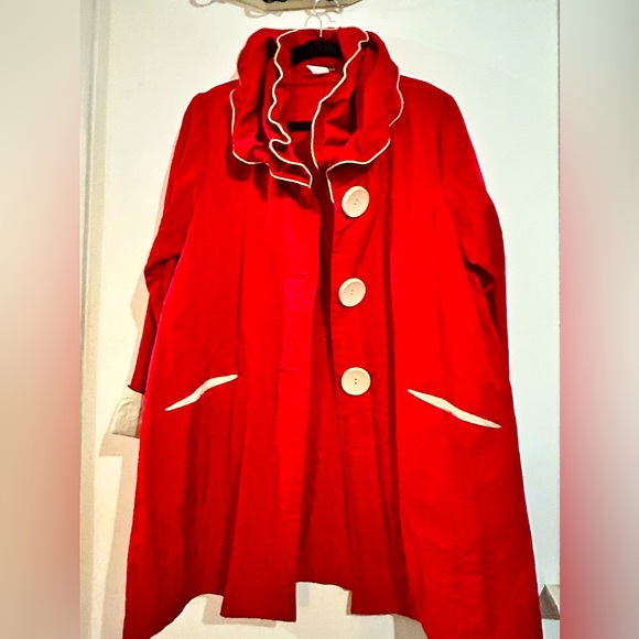 Jackets & Blazers - RARE Vintage Avant Garde Lightweight Coat Cherry Red size L